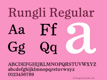Rungli-Regular Version 1.000 | wf-rip DC20190315图片样张