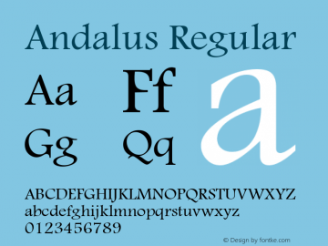 Andalus Regular Version 1.01 Font Sample