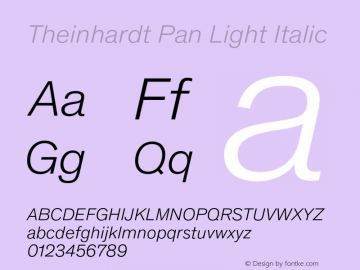 TheinhardtPan-LightItalic Version 4.002 | wf-rip DC20190315 Font Sample