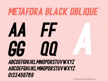 Metafora-BlackOblique Version 1.000 | wf-rip DC20190310 Font Sample
