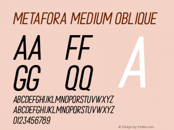 Metafora-MediumOblique Version 1.000 | wf-rip DC20190310 Font Sample