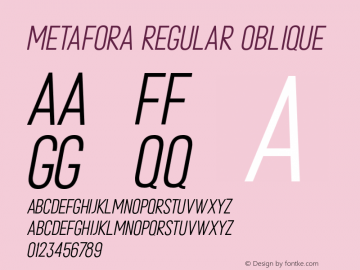 Metafora-Oblique Version 1.000 | wf-rip DC20190310 Font Sample