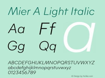 MierA-LightItalic Version 1.001 | wf-rip DC20180715图片样张