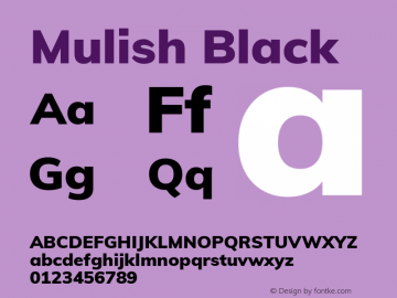 Mulish Black Version 2.100; ttfautohint (v1.8.1.43-b0c9)图片样张