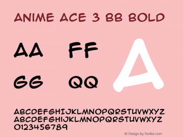 AnimeAce3BB-Bold Version 1.000 Font Sample