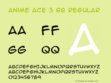 AnimeAce3BB-Regular Version 1.000 Font Sample