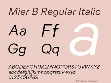 MierB-Italic Version 1.001 | wf-rip DC20180715 Font Sample