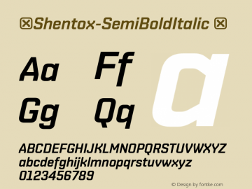 ☞Shentox-SemiBoldItalic Version 1.000;com.myfonts.emtype.shentox.semi-bold-italic.wfkit2.k4gx Font Sample