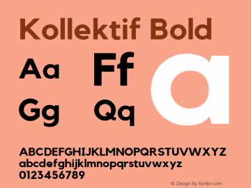 Kollektif Bold Version 1.001; build 0002 Font Sample