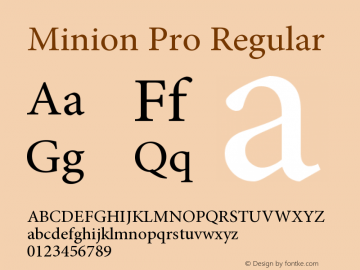 MinionPro-Regular Version 2.068;PS 2.000;hotconv 1.0.57;makeotf.lib2.0.21895图片样张