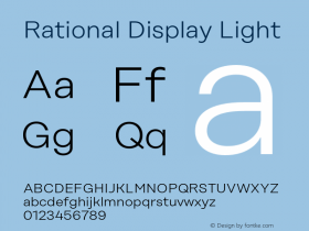 RationalDisplay-Light Version 1.000;PS 001.000;hotconv 1.0.88;makeotf.lib2.5.64775图片样张