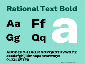 Rational Text Book Bold Version 1.000;PS 001.000;hotconv 1.0.88;makeotf.lib2.5.64775 Font Sample