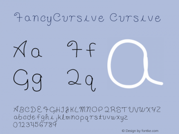 FancyCursive Cursive Version 001.000图片样张