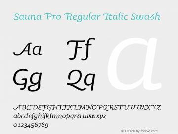 SaunaPro-RegularItalicSwash Version 2.500图片样张