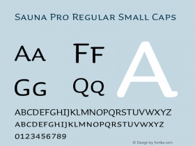 SaunaPro-RegularSmallCaps Version 2.500 Font Sample