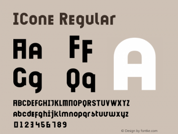 ICone Regular Macromedia Fontographer 4.1.5 19/07/03 Font Sample