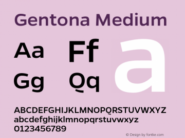 Gentona Medium Version 1.001;PS 001.001;hotconv 1.0.70;makeotf.lib2.5.58329图片样张