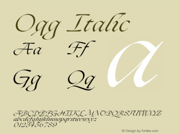 Ogg-Italic Version 1.0 Font Sample