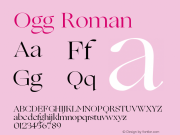 Ogg-Roman 1.020 Font Sample