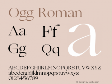 Ogg-Roman 1.020 Font Sample