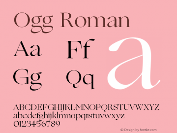 Ogg-Roman Version 1.0 Font Sample