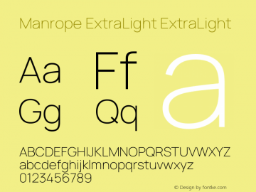 Manrope ExtraLight ExtraLight Version 4.501图片样张