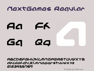 NextGames Regular Macromedia Fontographer 4.1J 03.7.24 Font Sample