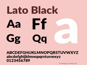 Lato Black Version 2.007; 2014-02-27 Font Sample