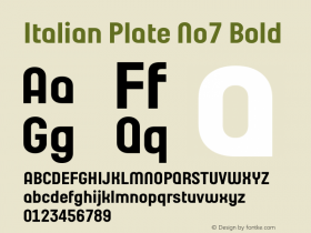 Italian Plate No7 Bold Version 1.1 Font Sample