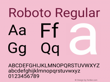Roboto Version 2.137; 2017图片样张