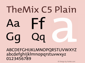 TheMixC5-Plain Version 2.000 Font Sample