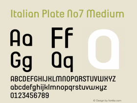 Italian Plate No7 Medium Version 1.1 Font Sample