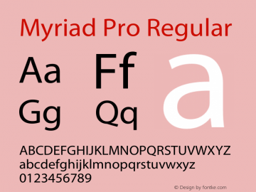 MyriadPro-Regular Version 2.062;PS 2.000;hotconv 1.0.57;makeotf.lib2.0.21895 Font Sample