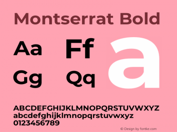 Montserrat Bold Version 7.200 Font Sample