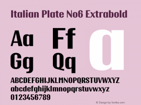 Italian Plate No6 Extrabold Version 1.1 Font Sample