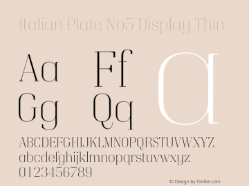 Italian Plate No5 Display Thin Version 1.1 Font Sample