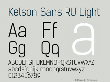 KelsonSans-LightRU Version 1.2 Font Sample