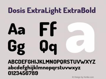 Dosis ExtraLight ExtraBold Version 3.001; ttfautohint (v1.8.2)图片样张