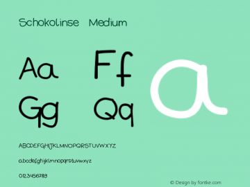 Schokolinse Medium Version 001.000 Font Sample