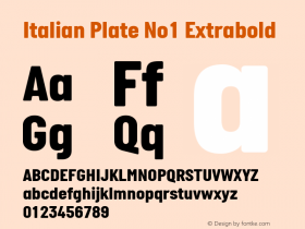 Italian Plate No1 Extrabold Version 2.101; ttfautohint (v1.4) Font Sample