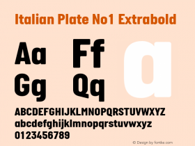 Italian Plate No1 Extrabold Version 2.101; ttfautohint (v1.4)图片样张