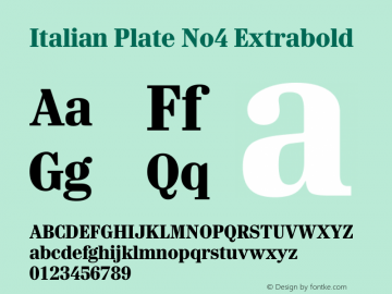 Italian Plate No4 Extrabold Version 1.1 Font Sample