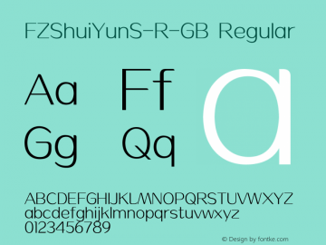 FZShuiYunS-R-GB Version 1.00 Font Sample