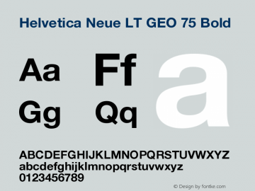 Helvetica Neue LT GEO 75 Bold Version 1.00图片样张