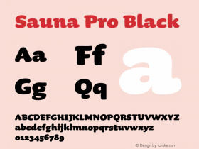 SaunaPro-Black Version 2.500 Font Sample