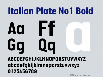 Italian Plate No1 Bold Version 2.101; ttfautohint (v1.4)图片样张