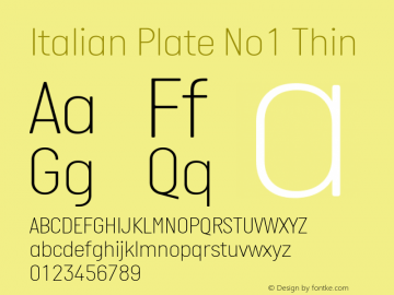 Italian Plate No1 Thin Version 2.101; ttfautohint (v1.4)图片样张