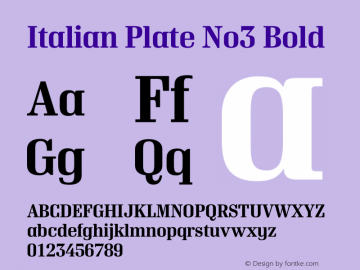 Italian Plate No3 Bold Version 1.1 Font Sample