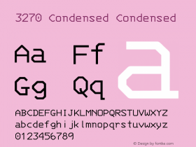 3270 Condensed Version 2.1.0 Font Sample