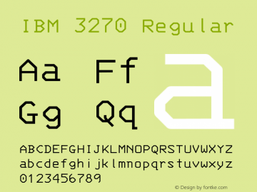 IBM 3270 Version 2.1.0 Font Sample